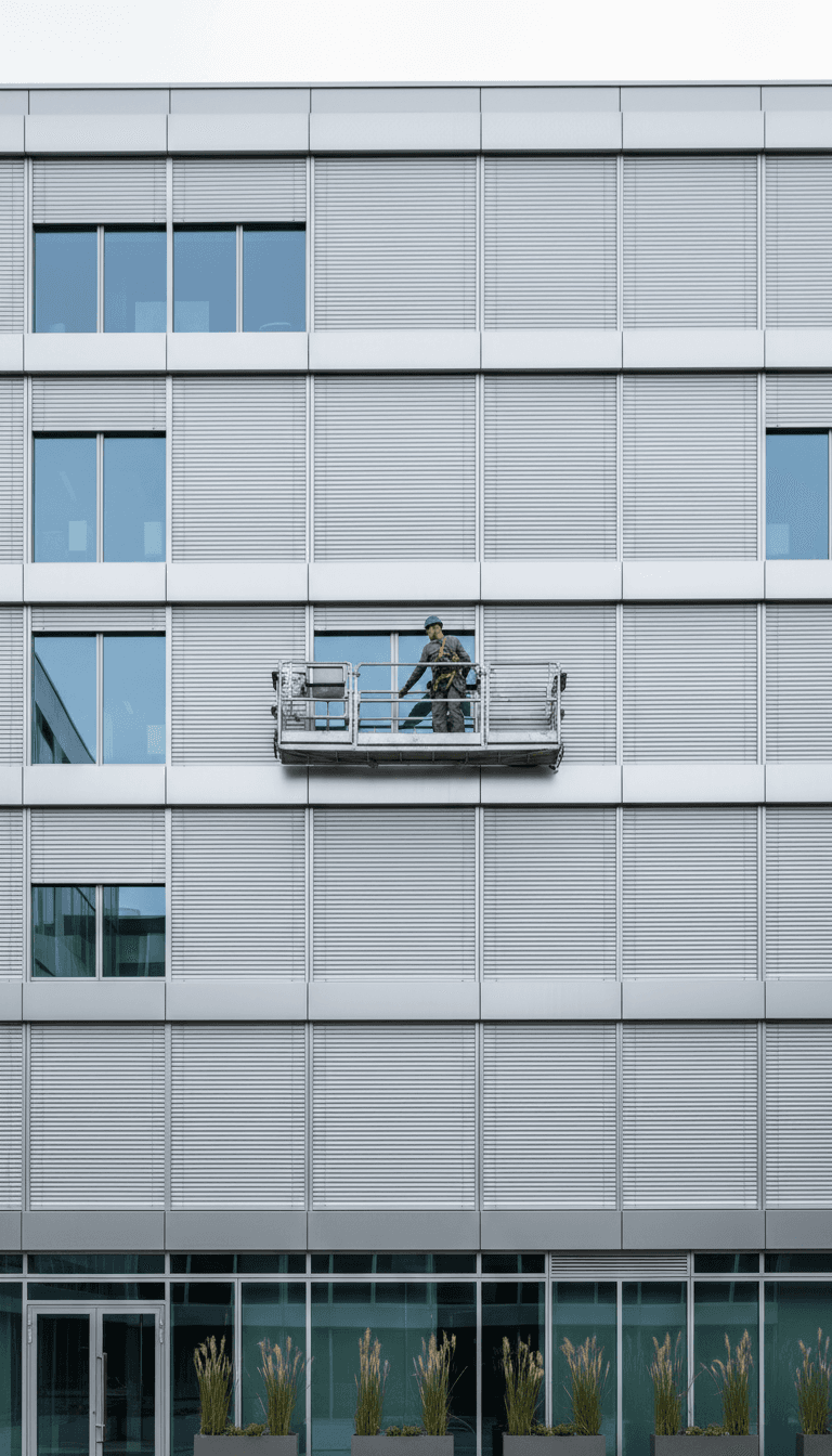 Volet roulant fermé sur façade de maison